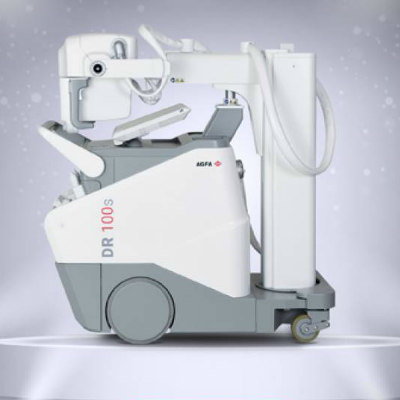 AGFA DR 100s mobile X-ray system, side view product photo