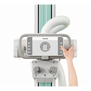 Close-up of the Fujifilm FDR Clinica tube head control panel