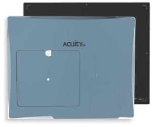 G3 Acuity DR 10x12 detector panel shown at an angle with Acuity DR branding