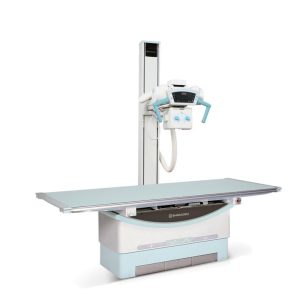 RADspeed Pro Style Edition FMT radiographic system shown at an angle with Shimadzu branding on the table