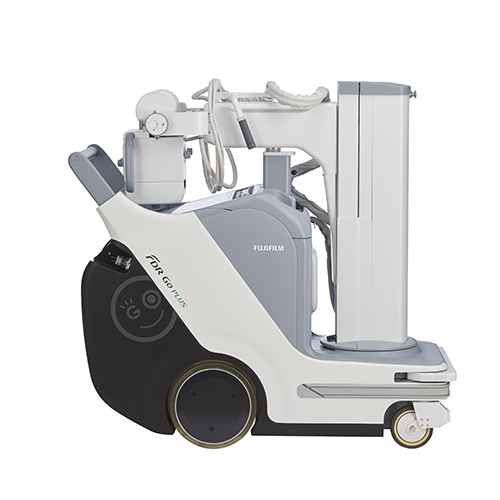 Fujifilm FDR Go Plus mobile X-ray system, side view product photo