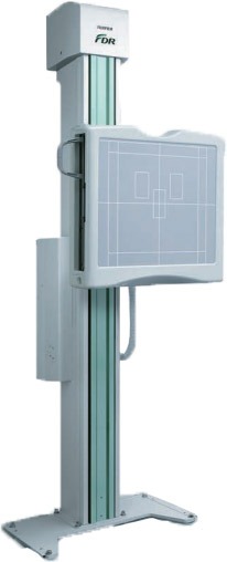 Fujifilm FDR Visionary Suite digital radiography system with wall stand, table, and tube head