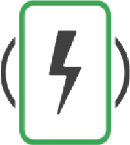 Wireless charging icon representing the Vivix-S detector's charging capability