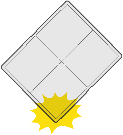 Icon depicting the Vivix-S detector's drop and impact resistance rating