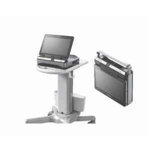 Hitachi ARIETTA Prologue portable ultrasound system, cart-mounted unit and handheld unit shown together