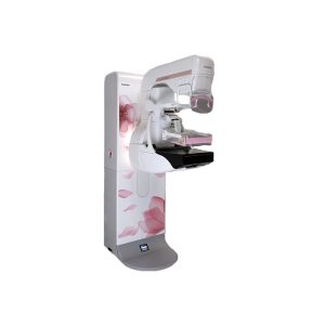 Fujifilm ASPIRE Cristalle mammography system with pink floral panel design and rotating gantry arm