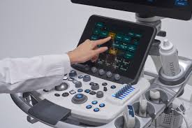 Hitachi Arietta 850SE ultrasound system on a mobile cart