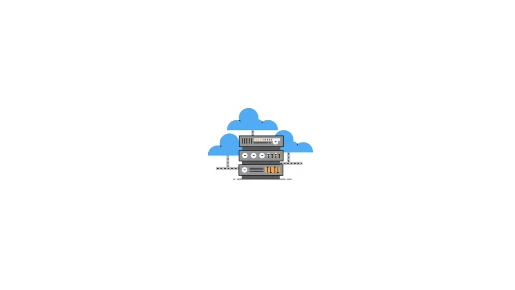Illustration of server racks connected to cloud icons, representing the Glassbeam data analytics platform