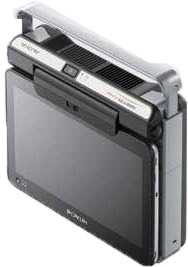Hitachi ARIETTA Prologue handheld portable ultrasound unit, rear view