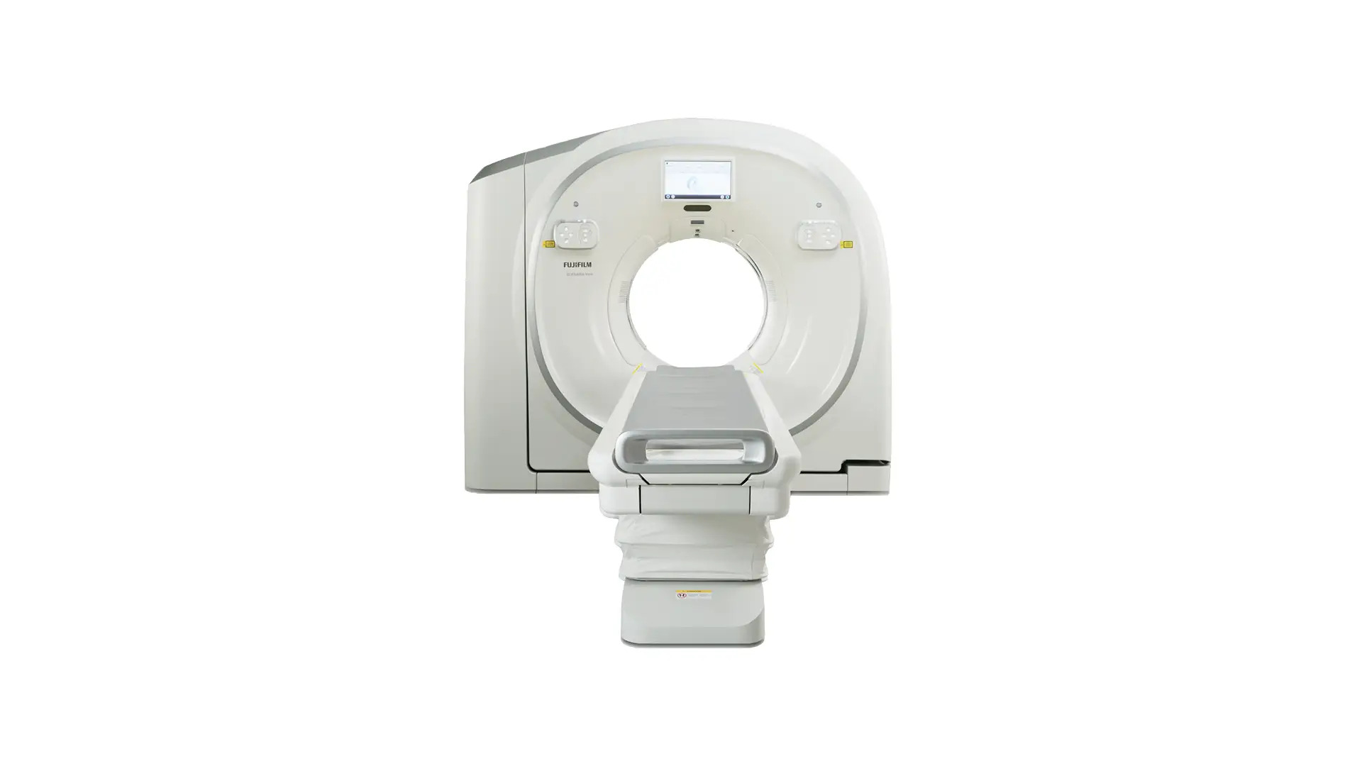 Fujifilm Scenaria View CT scanner with wide-bore gantry, front view