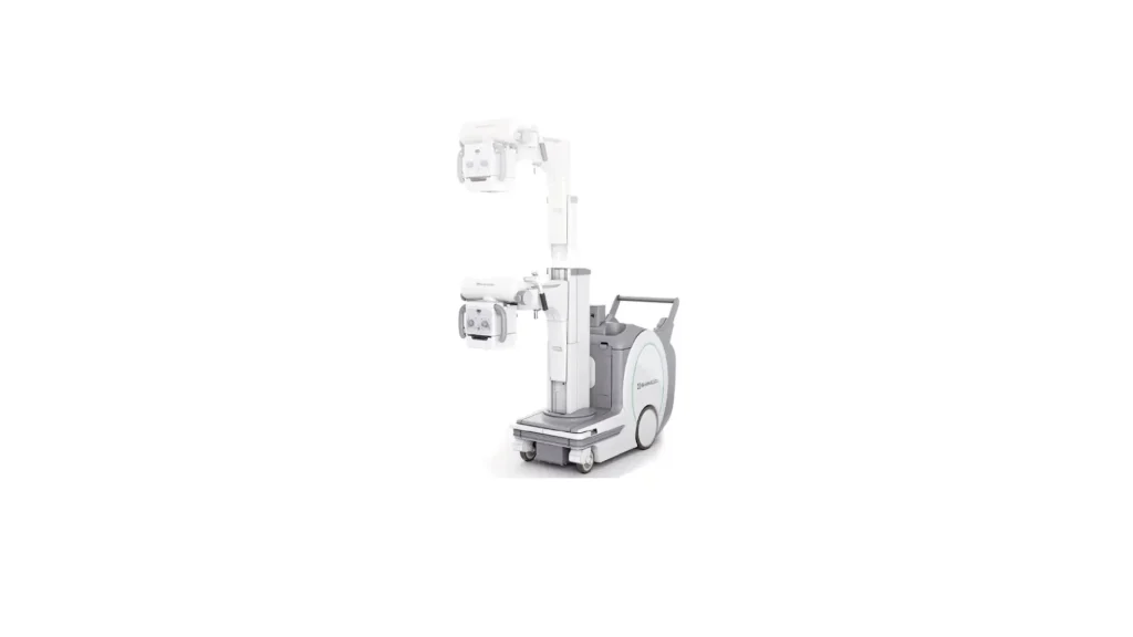 Shimadzu MobileDaRt mobile X-ray system on a white background