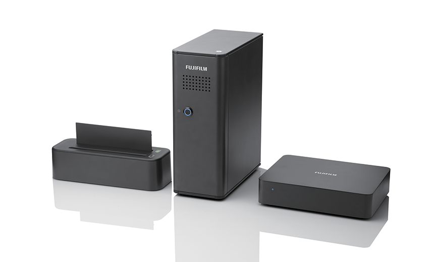 Fujifilm accessories including a docking station, storage unit, and charging cradle for the FDR ES II detector