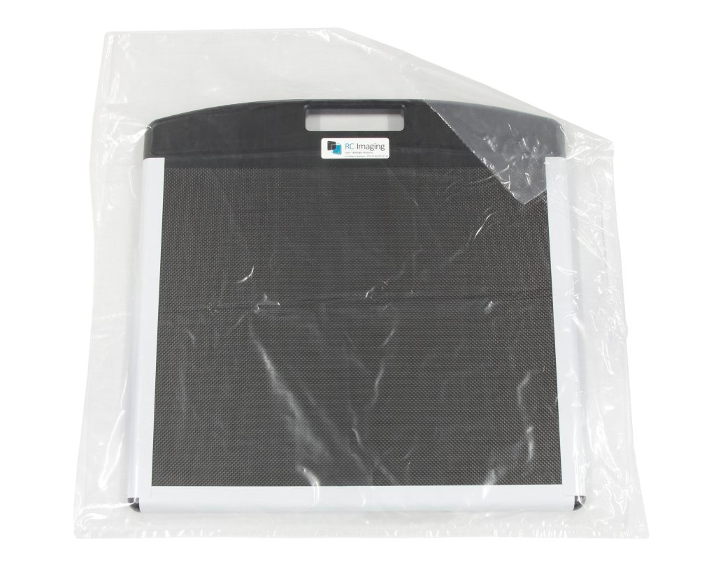 RC Imaging cassette protective bag with handle, packaged in clear plastic wrap