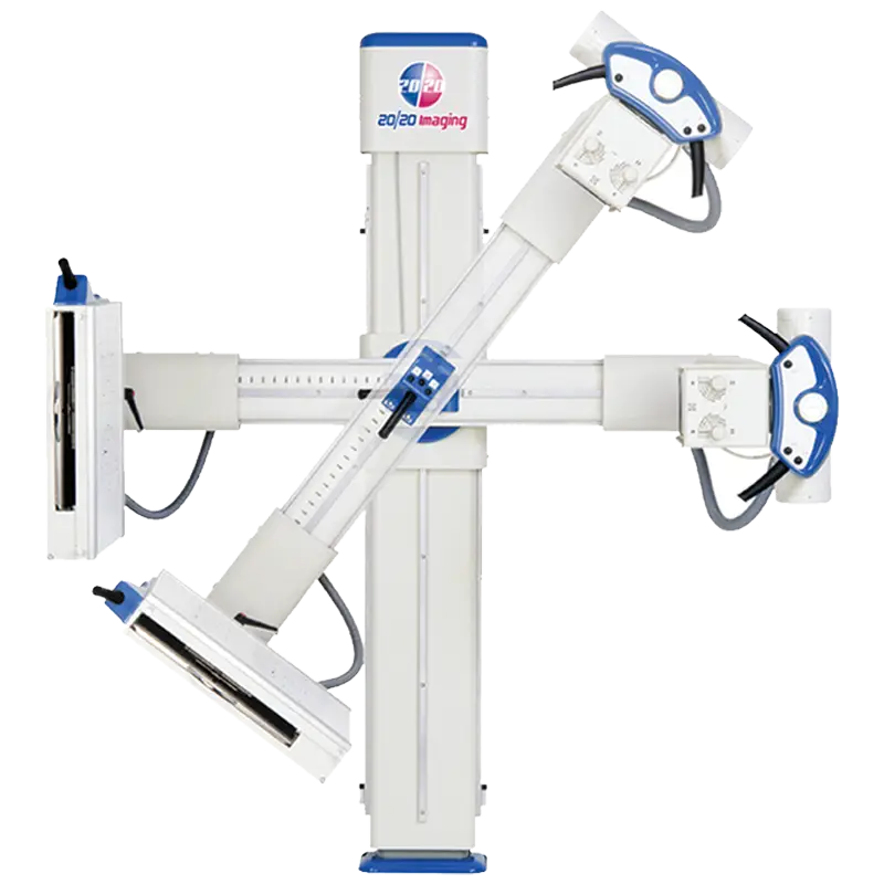 20/20 Imaging four-way cross-arm X-ray positioning unit with dual detector holders