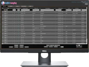 20/20 Imaging PACS worklist screen listing veterinary radiology studies, shown on a Dell monitor
