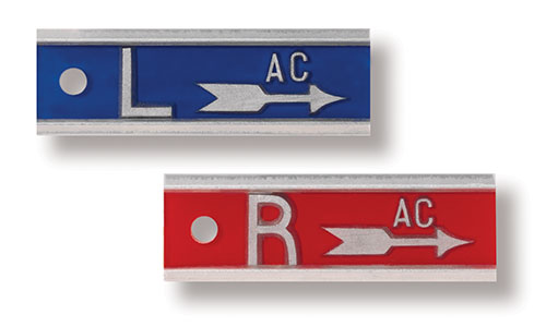 Embd. Aluminum Marker, 1"Arrow, 1