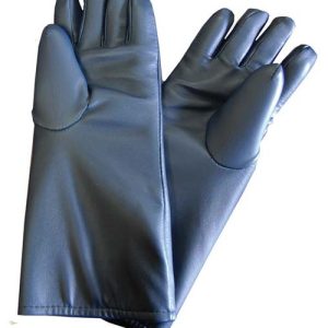 Pair of black leather radiation safety finger gloves