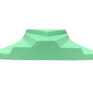 Green coated foam stepped mound wedge for adult lateral finger block positioning