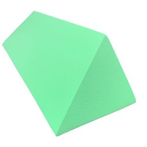 Green coated foam wedge sponge at a 45-degree spinal angle