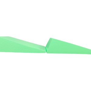 Pair of green coated foam wedge sponges at a 15-degree angle (Stealth)