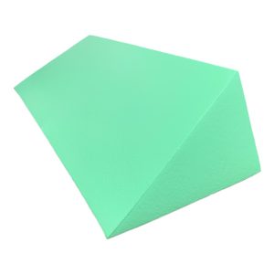 Green coated foam multiangle wedge sponge with a pentagon cross-section