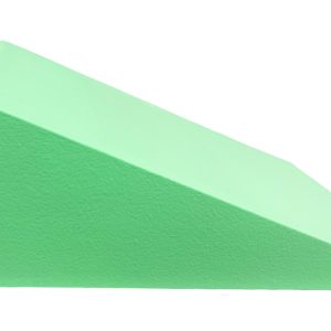 Green coated foam wedge sponge at a 65-degree angle