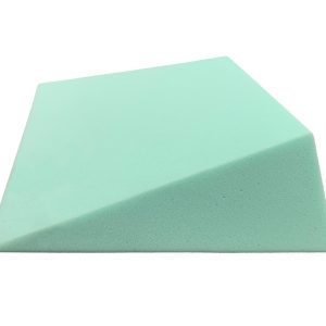 Green non-coated foam wedge sponge at a 21-degree angle