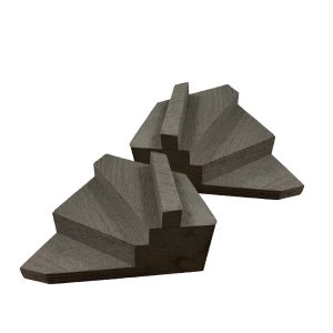 Pair of dark gray closed cell foam finger block wedges for bilateral hand positioning