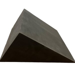 Dark gray closed cell foam wedge sponge, triangular shape at a 27-degree angle