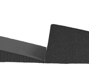 Pair of dark gray closed cell foam wedge sponges at a low 12-degree angle