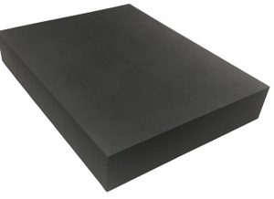 Dark gray closed cell foam rectangular positioning sponge