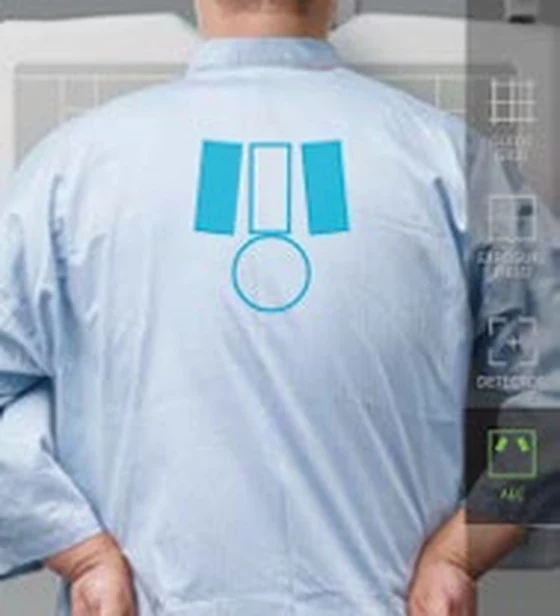 AEC overlay projected on a patient for positioning and exposure guidance